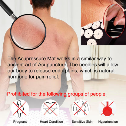 Acupressure Mat & Pillow Set with Carry Bag