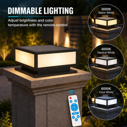 Solar Outdoor Column Lights - Modern Post Cap Lanterns IP65