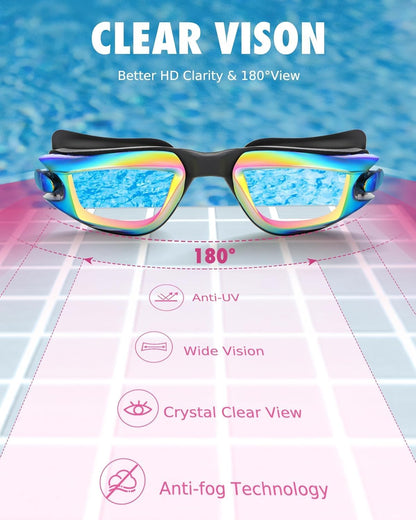 Premium Kids Swim Goggles with Anti-Fog & UV Protection