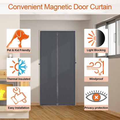 Magnetic Thermal Insulated Door Curtain - Energy Saving