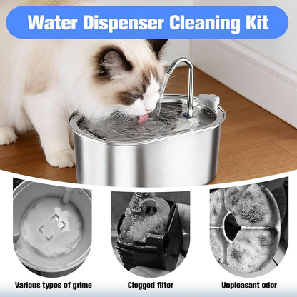 Pet Water Fountain Cleaning Kit - 10 Piece Professional Set