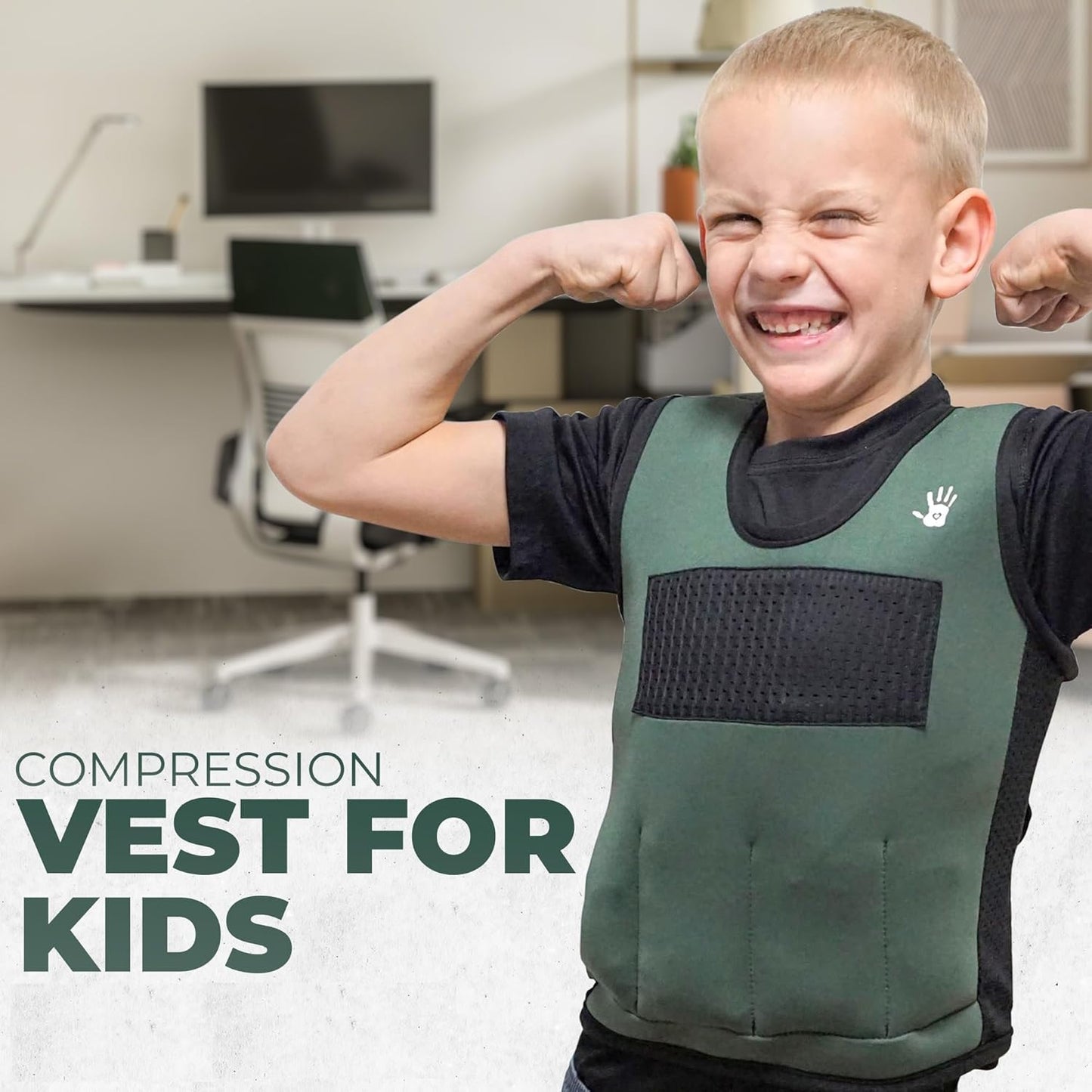 Kids Weighted Compression Vest - Adjustable Sensory Support Tool