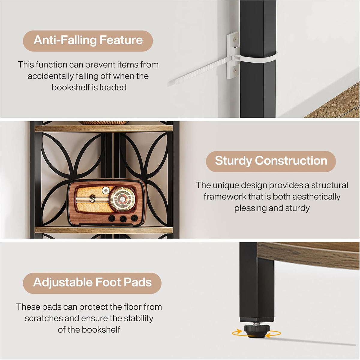 6-Tier Corner Shelf - Space-Saving Vertical Storage Tower