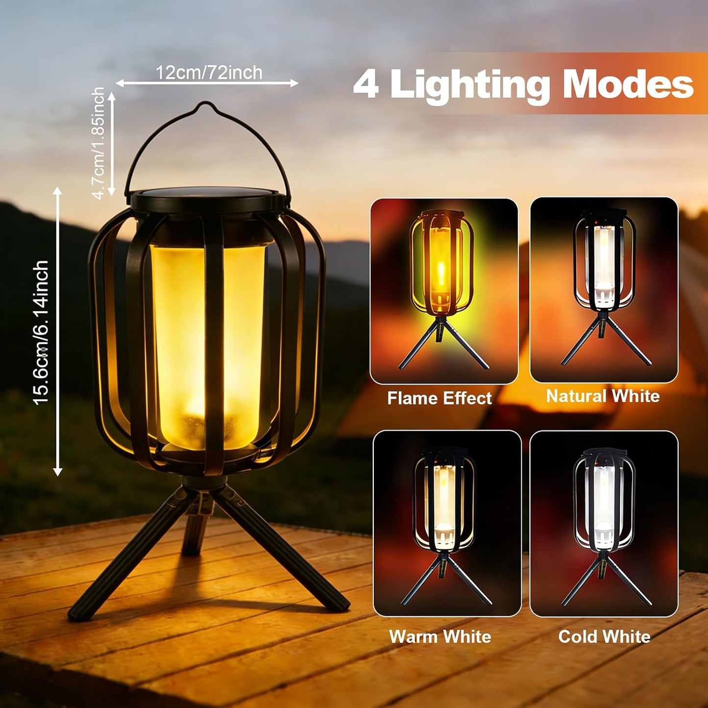 Solar Flame Lanterns - Dual Charging Pathway Lights 2 Pack