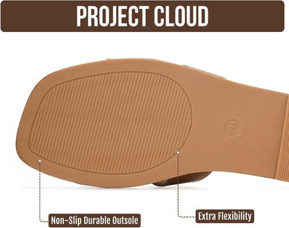 Genuine Leather Sandals with Memory Foam Insole for Women