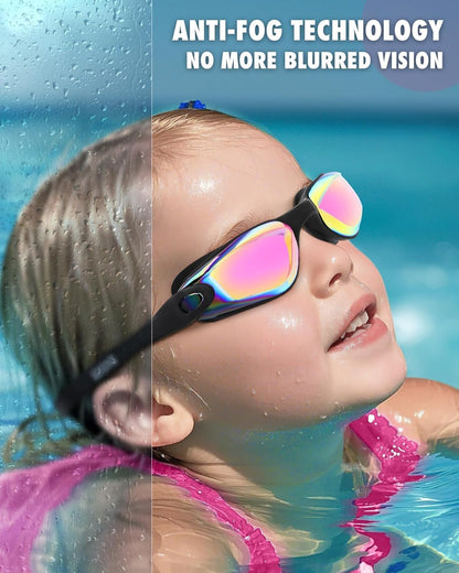 Premium Kids Swim Goggles with Anti-Fog & UV Protection