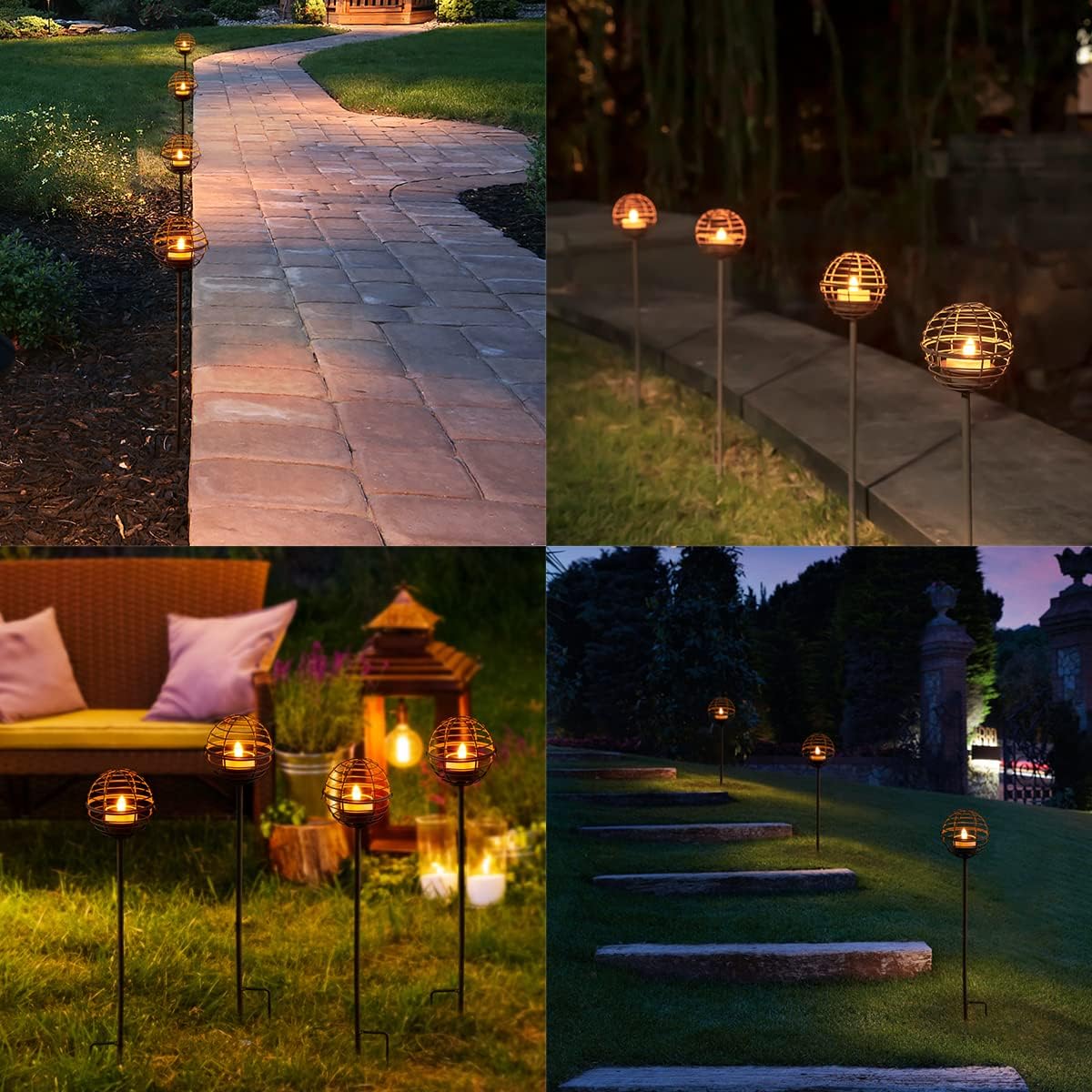 Solar Pathway Lights - Flickering Candle Stake & Hanging