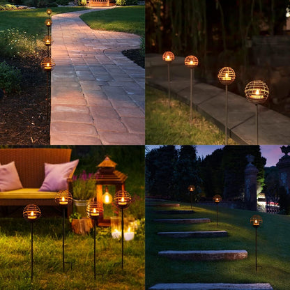 Solar Pathway Lights - Flickering Candle Stake & Hanging
