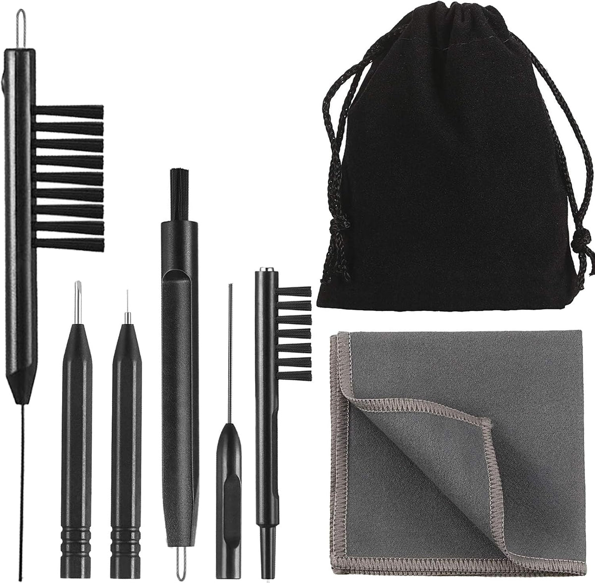 7-Piece Hearing Aid Cleaning Kit with Magnet Pick & Brush