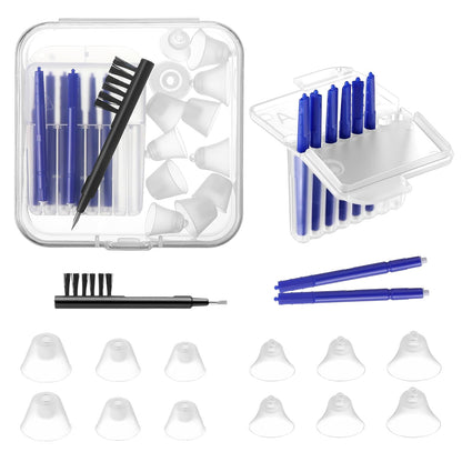 Hearing Amplifier Accessories Kit – Compatible with Audien Atom, Atom Pro & Atom 2 Hearing Amplifiers – Cleaning Tools Set with Silicone Domes (6 Sizes), Wax Guards, Brush, Screwdriver & Carry