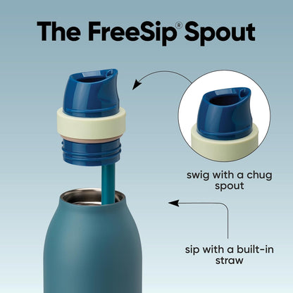 Insulated Stainless Steel Water Bottle with Straw - 24oz