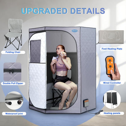Portable Infrared Sauna Tent with Heating Foot Pad & Chair