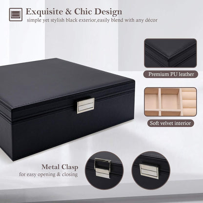Premium Two-Layer Jewelry Organizer with Travel Lock