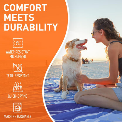 Waterproof Sandproof Beach Blanket 80x80 & 10x9 | Premium Mat