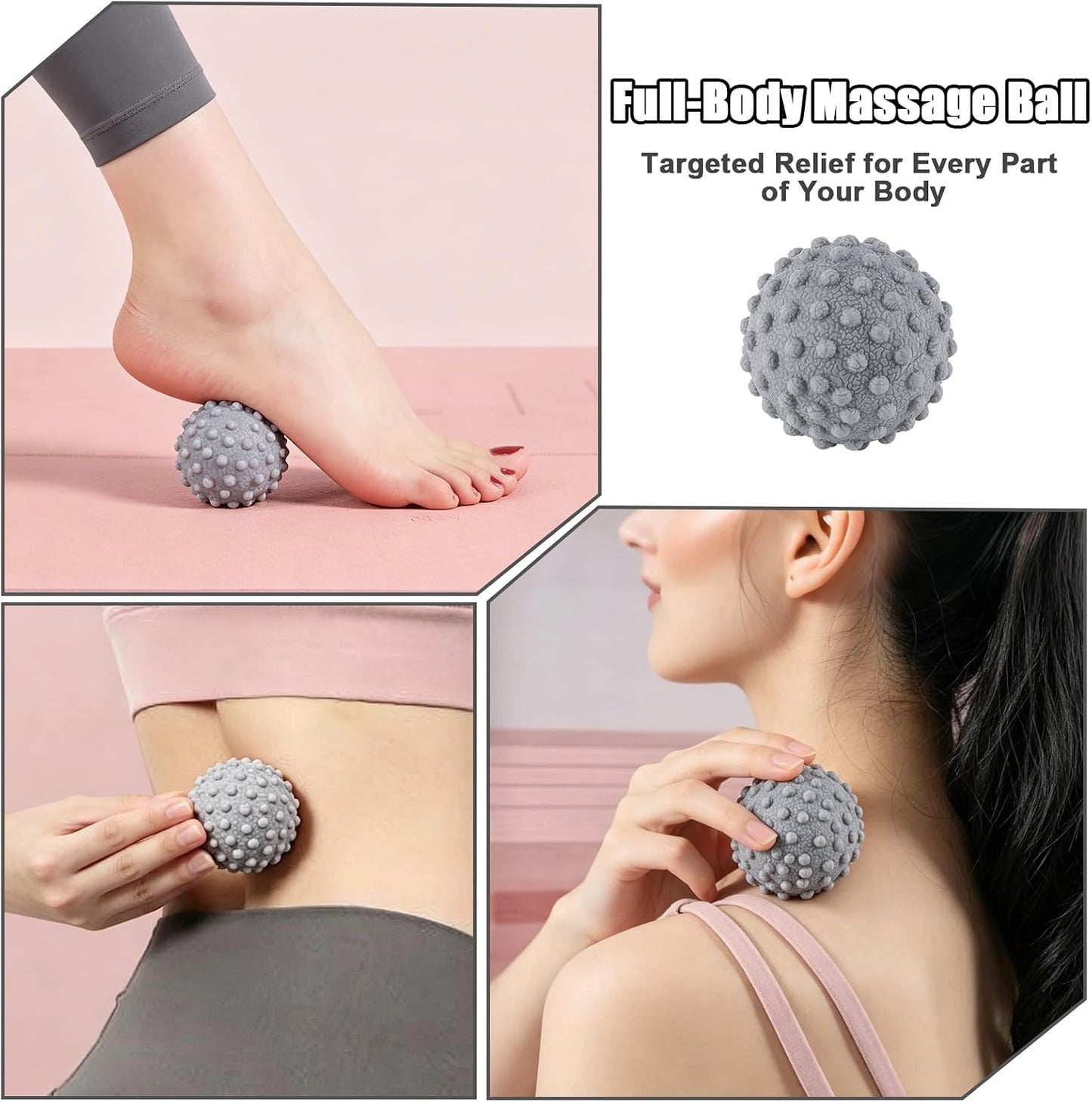 Silicone Foot Massage Mat with Acupressure Nodes & Massage Balls