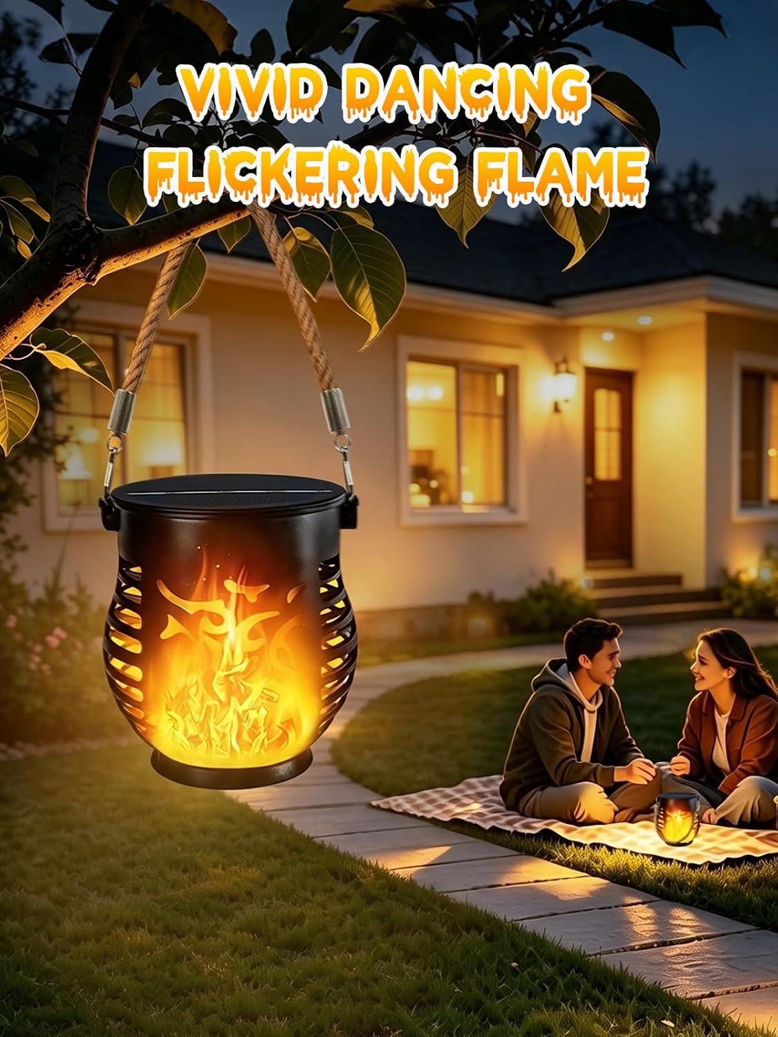Solar Flame Lanterns - Waterproof Outdoor Flickering Lights