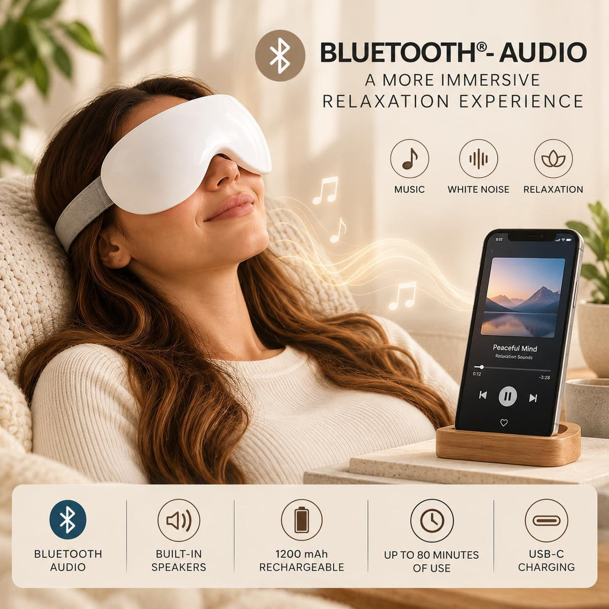 Eye Massager with Heat & Cold Therapy | 14-Point Vibration