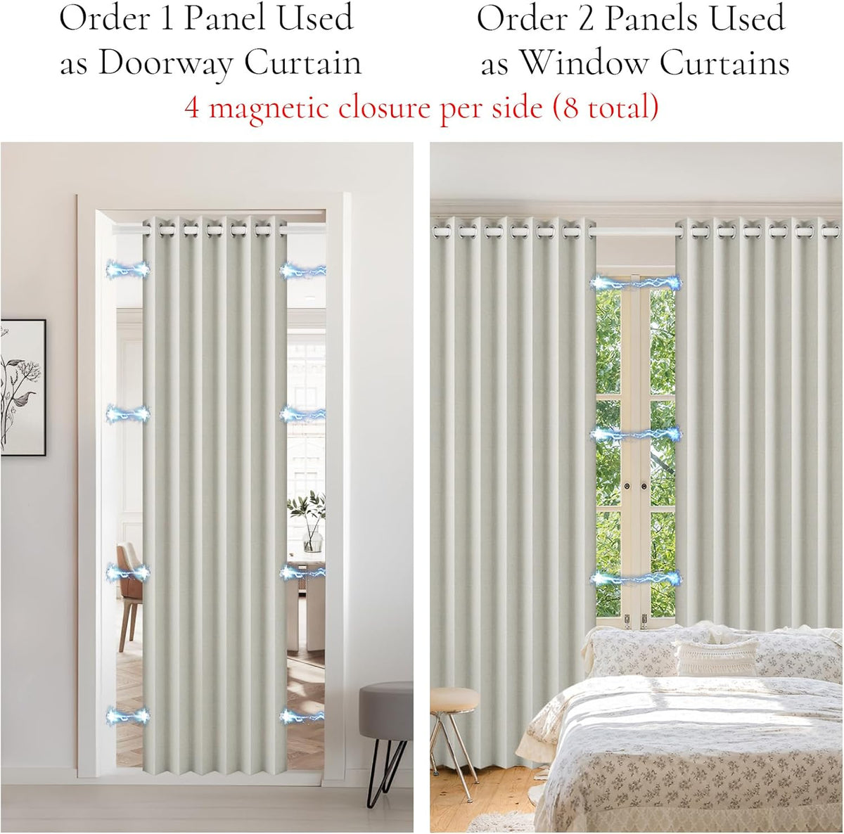 Blackout Magnetic Folding Door Curtain - Room Divider Panel