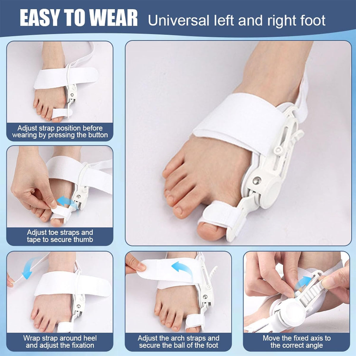 Nighttime Toe Alignment Splint with ABS Support | 2-Pack