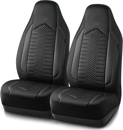 Memory Foam Car Seat Covers - Quilted Leather Front Seats