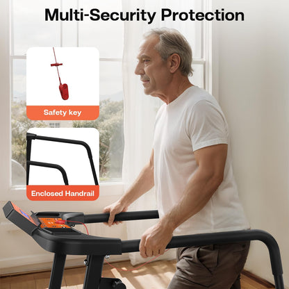 Walking Treadmill with Extended Handrails & APP Control