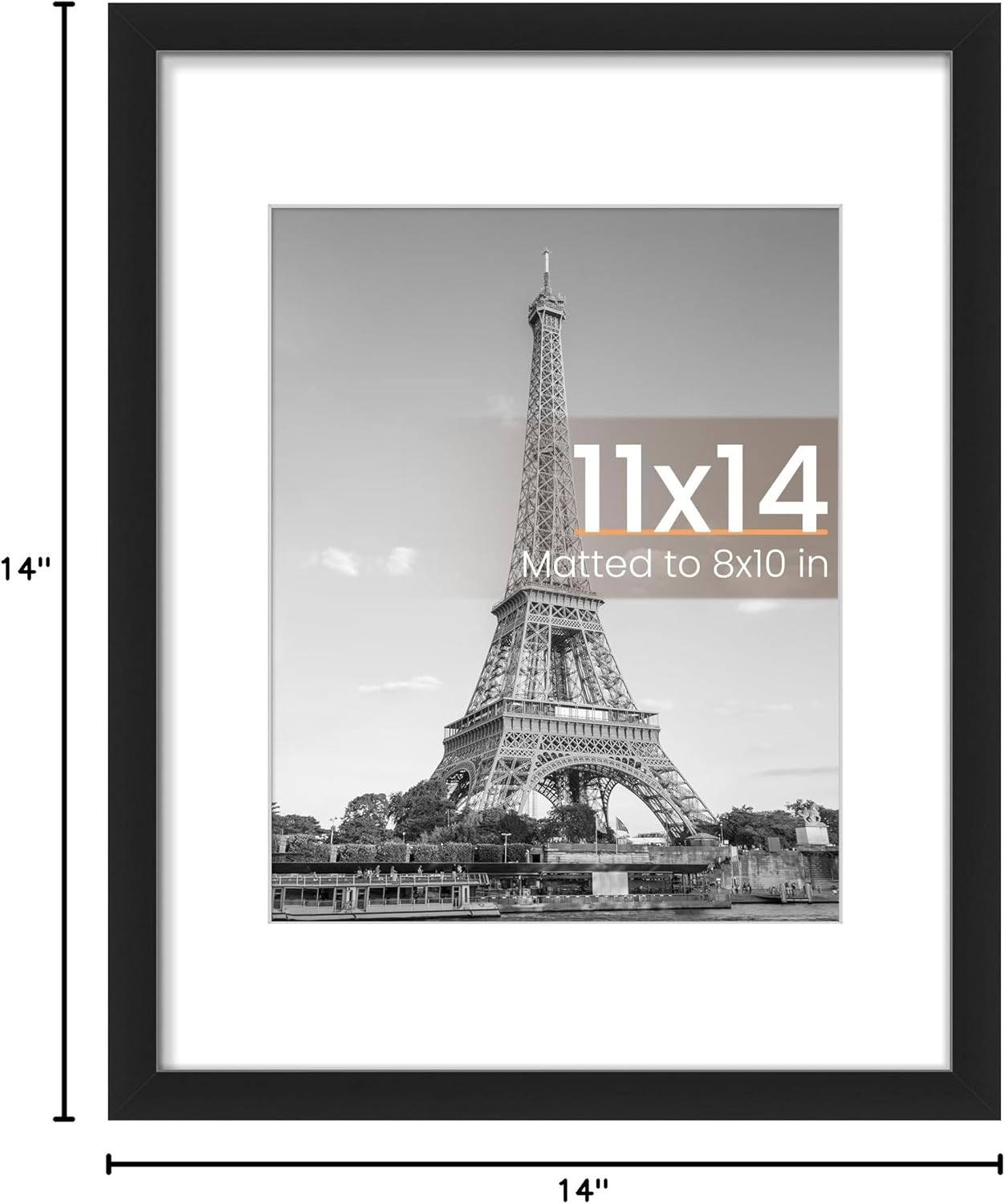 Premium Picture Frame 11x14 - Gallery Mat & Wall Mount