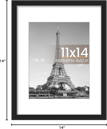 Premium Picture Frame 11x14 - Gallery Mat & Wall Mount