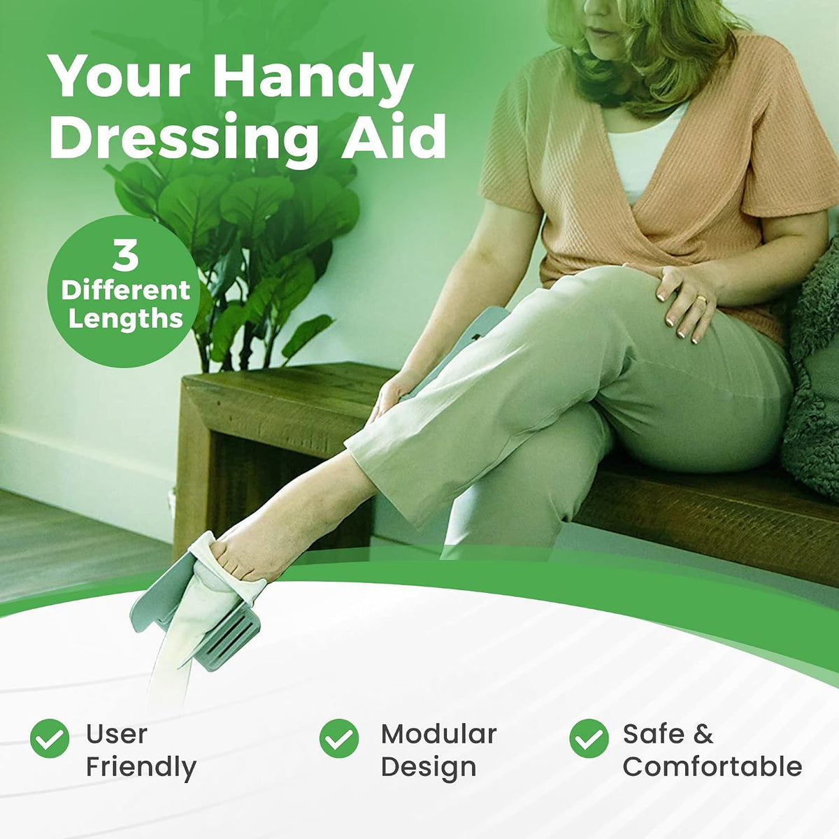 Adjustable Sock Aid with Remover Tool – No Bending Required