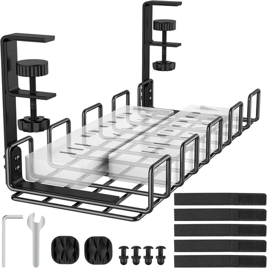 Under Desk Cable Management Tray - No Drill Steel 15.7 inch