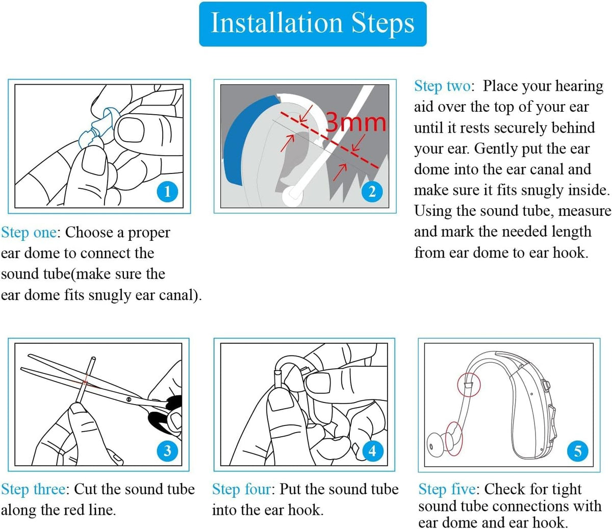 BTE Hearing Aid Accessory Kit – Tubes, Domes & Cleaning Tool