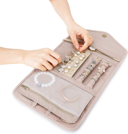 Travel Jewelry Organizer Roll | Foldable Jewelry Case