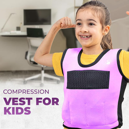 Kids Weighted Sensory Compression Vest - Calming Purple Design