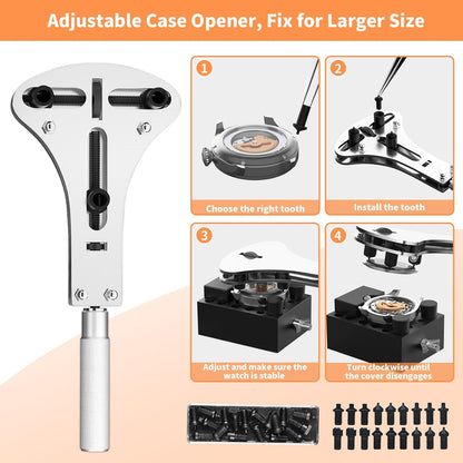 Professional Watch Repair Tool Kit with Case Opener & Link Remover