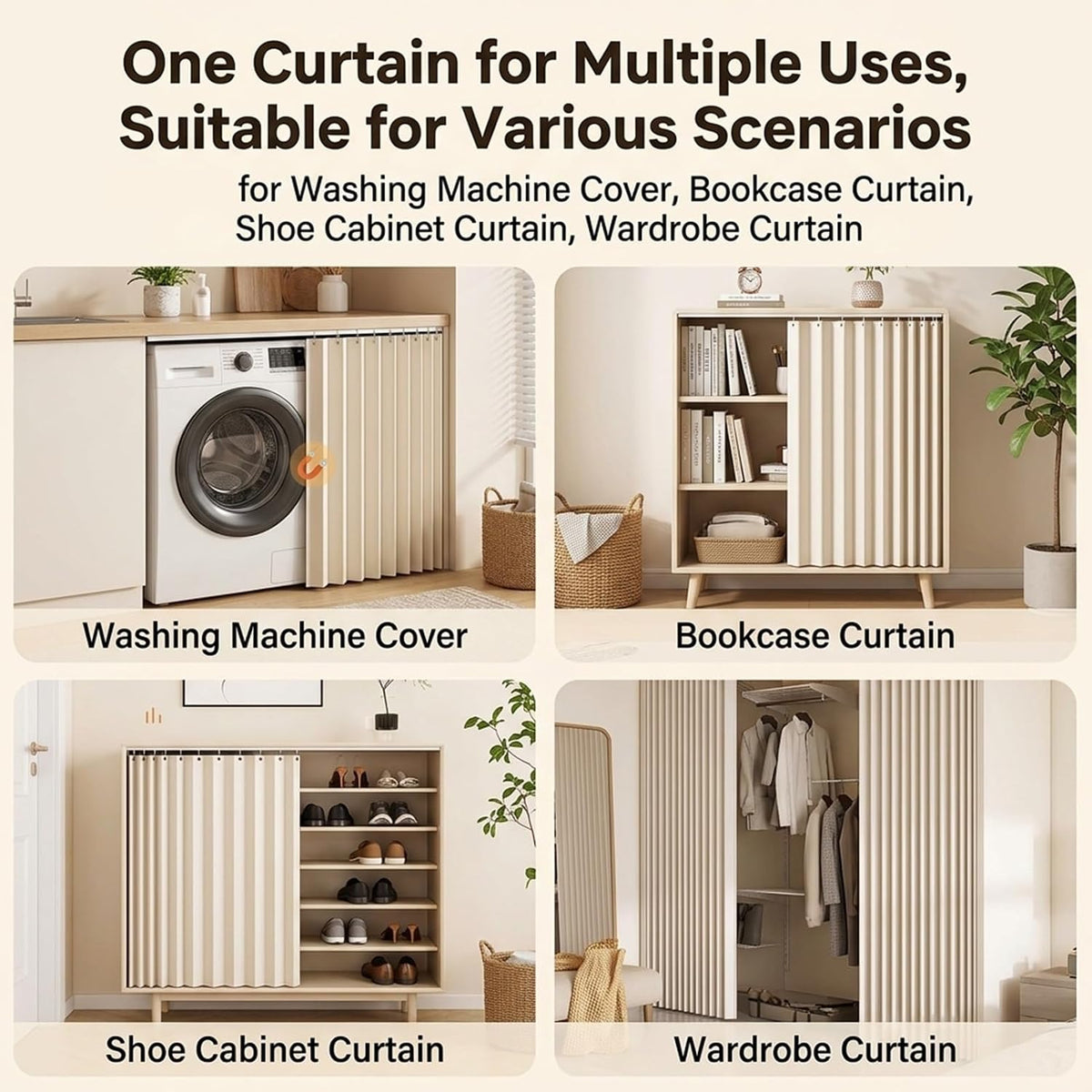 Under Sink Cabinet Curtain | No-Drill Blackout Privacy Shade
