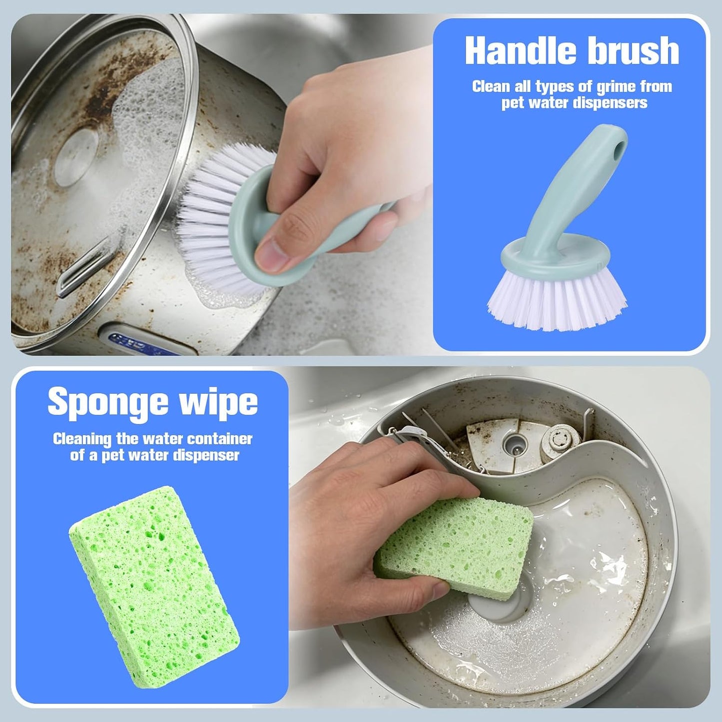 Pet Water Fountain Cleaning Kit - 10 Piece Professional Set