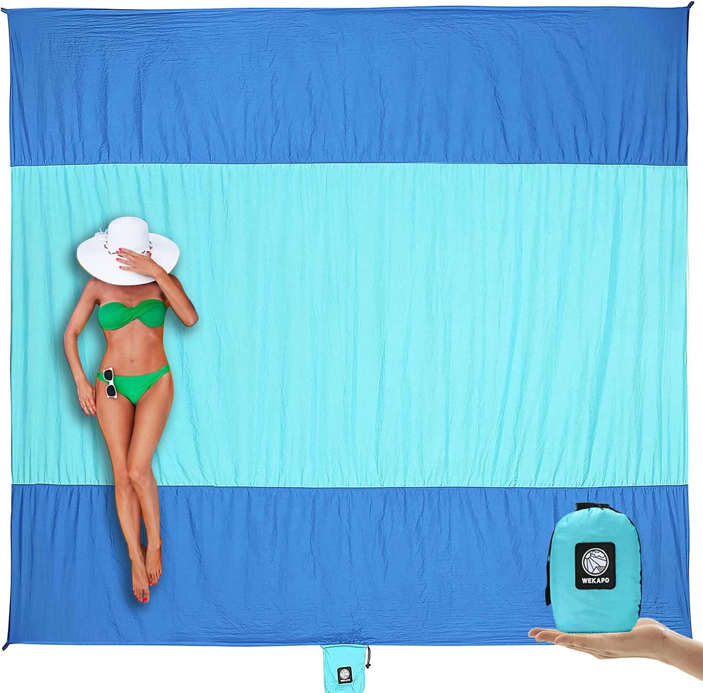 Sandproof Waterproof Beach Blanket - Extra Large & Compact