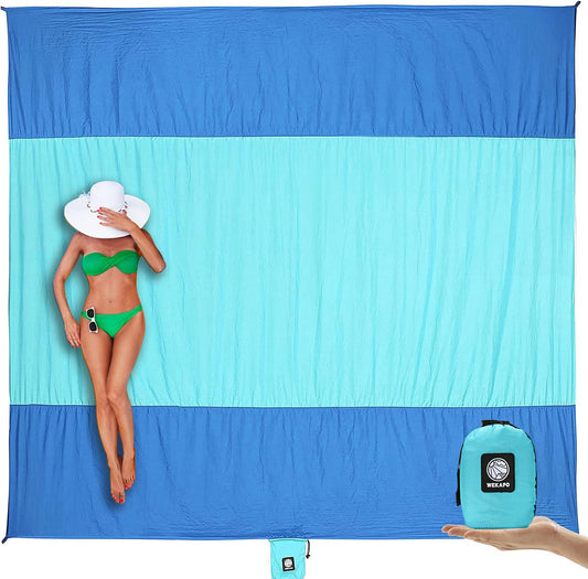 Sandproof Waterproof Beach Blanket - Extra Large & Compact