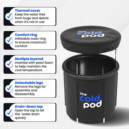 Premium Ice Bath Tub with Cover - 88 or 116 Gallon Cold Plunge