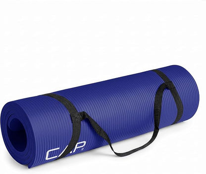Premium 1/2-Inch High Density Exercise Yoga Mat with Strap