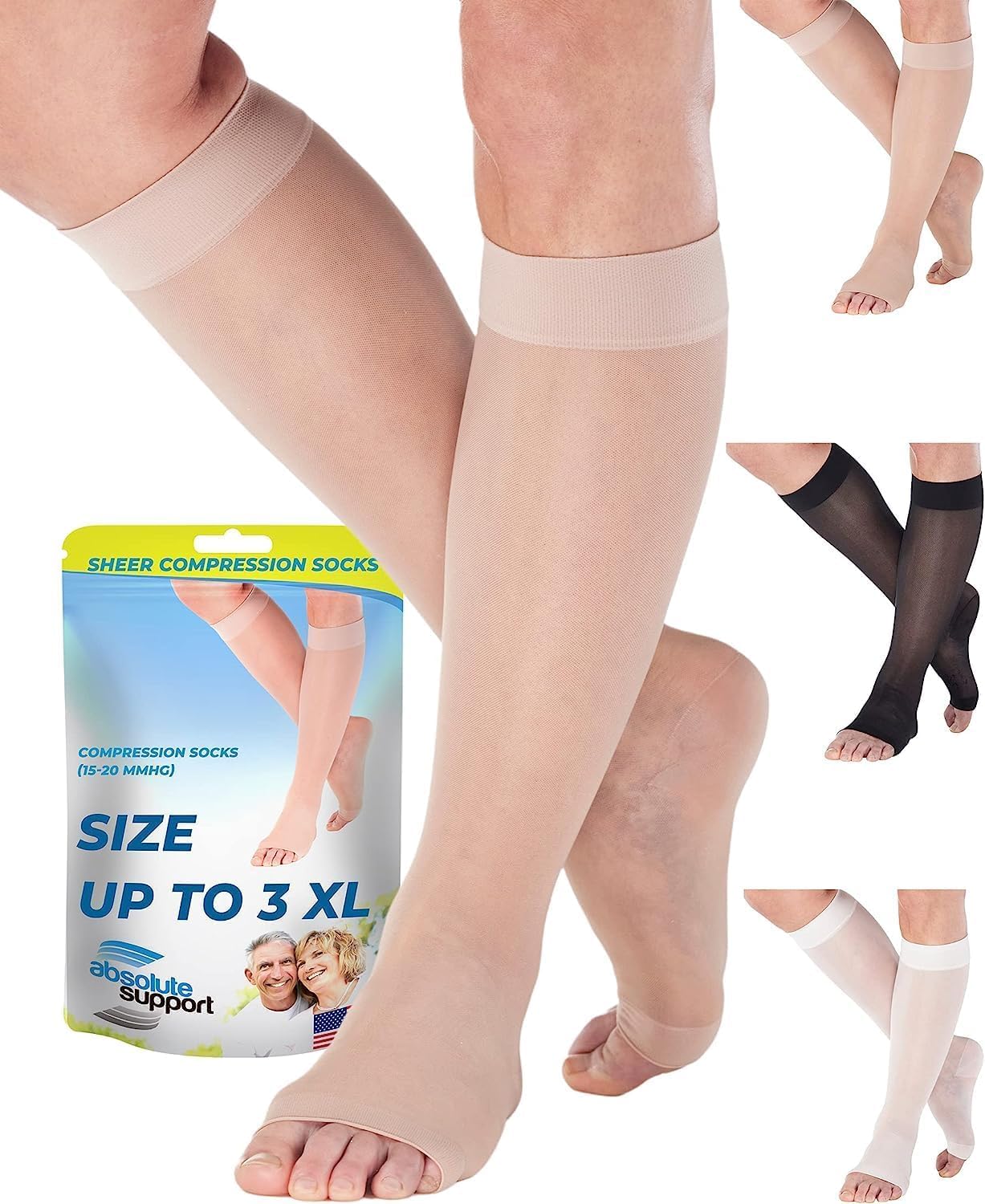 Women's Knee High Compression Socks 15-20mmHg | Made in USA