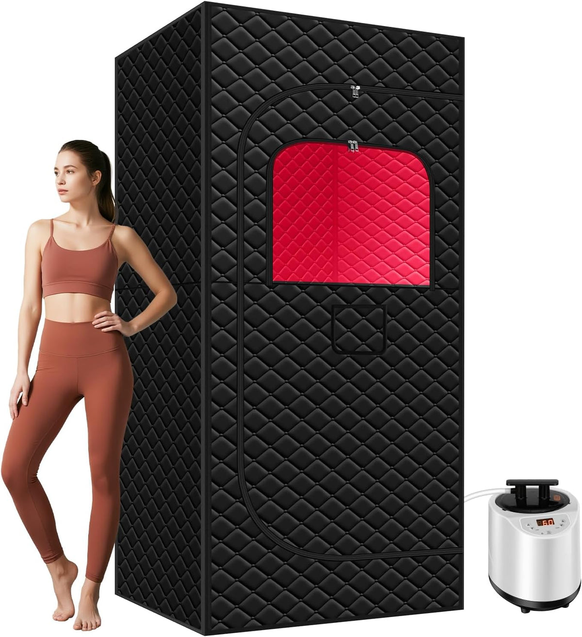 Portable Home Sauna with Red Light Therapy & Steam System