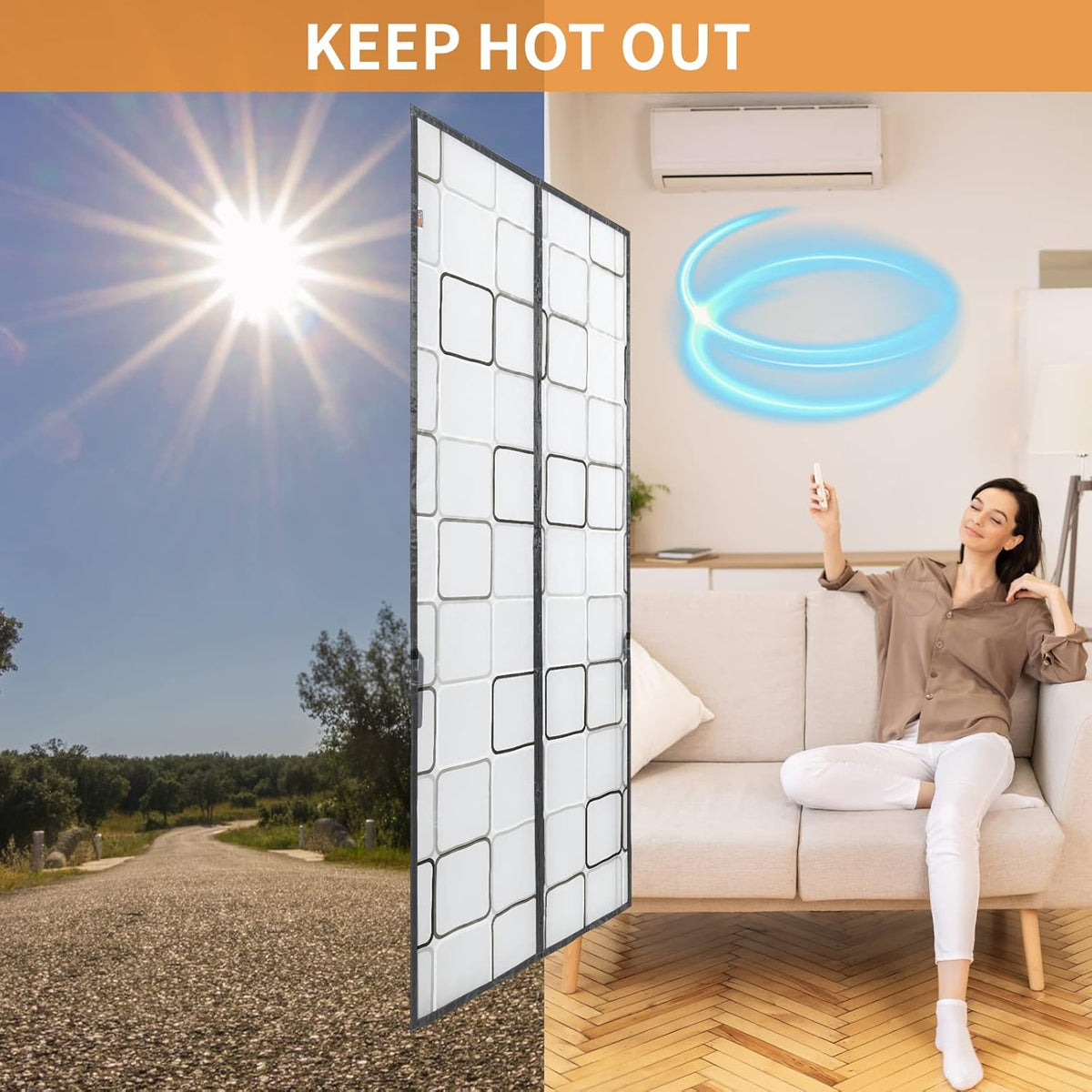 Magnetic Thermal Insulated Door Curtain | Self-Closing Barrier