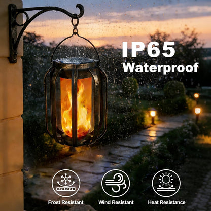 Solar Flame Lanterns - Dual Charging Pathway Lights 2 Pack