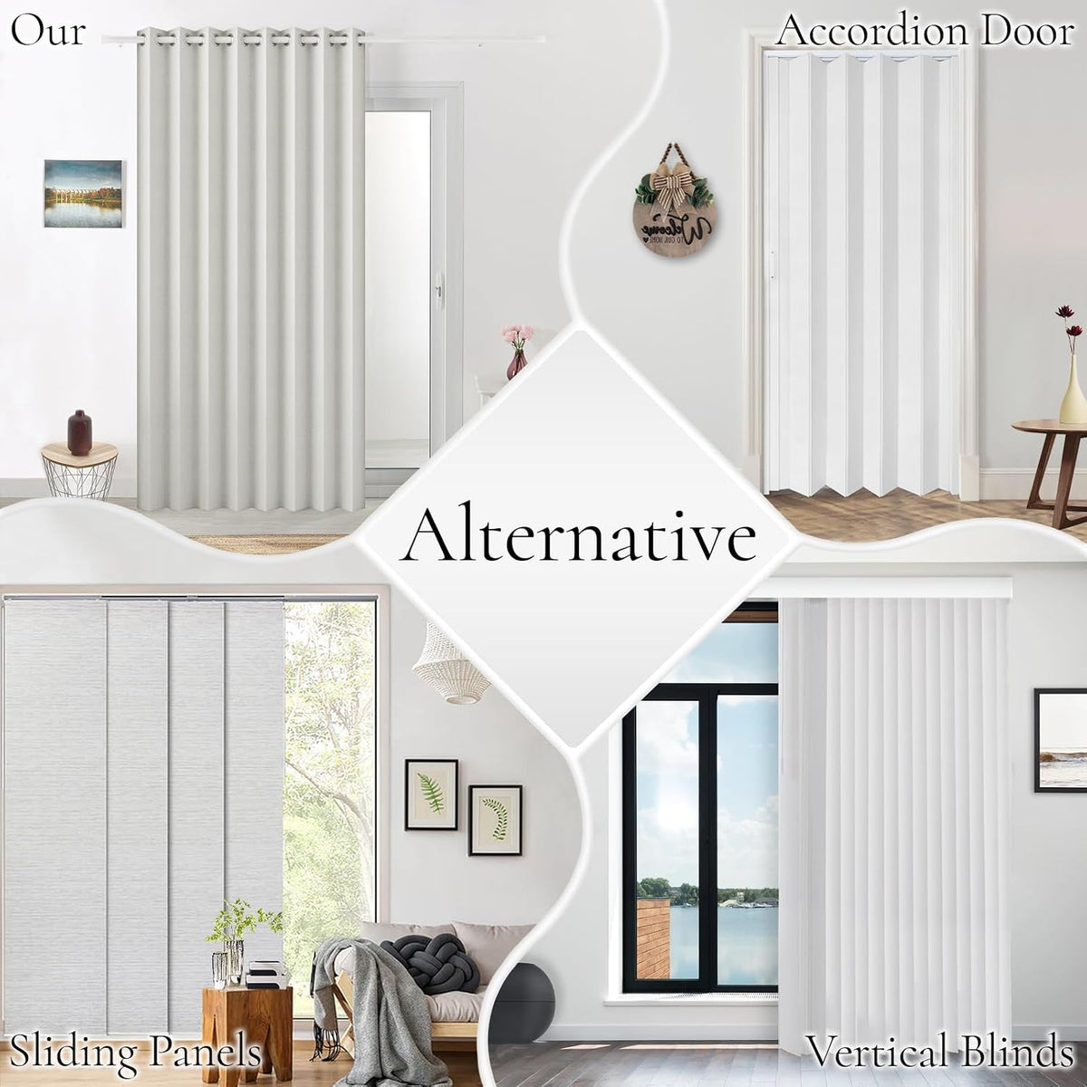 Blackout Magnetic Folding Door Curtain - Room Divider Panel