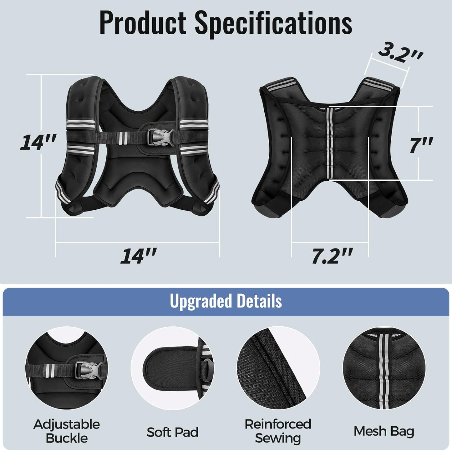 Professional Weighted Training Vest - Adjustable Resistance