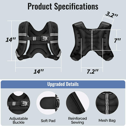 Professional Weighted Training Vest - Adjustable Resistance