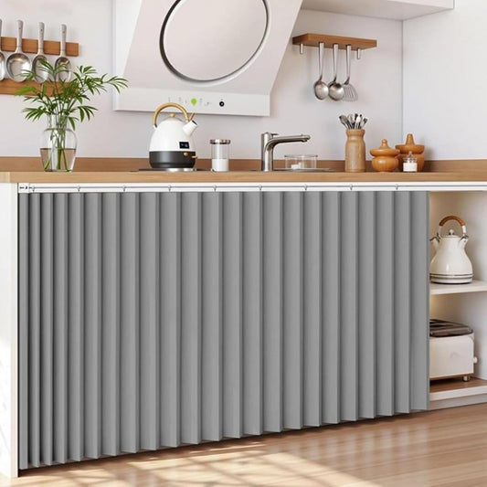 Magnetic Cabinet Curtain - No-Drill Under Sink Door Alternative