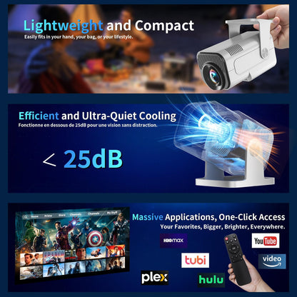Mini Projector 4K 1080P WiFi 6 Bluetooth Rotatable Portable