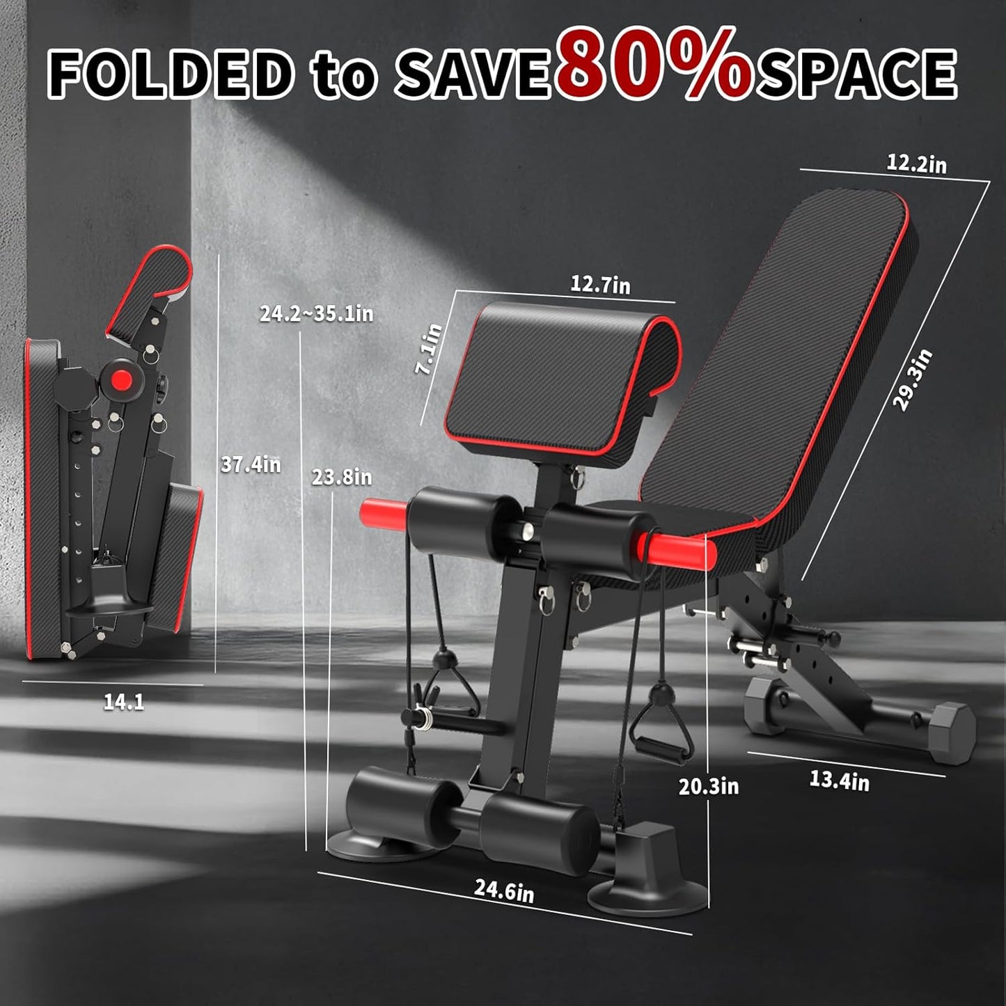 FlexCore Adjustable Weight Bench - Home Gym Training Equipment