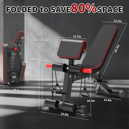 FlexCore Adjustable Weight Bench - Home Gym Training Equipment